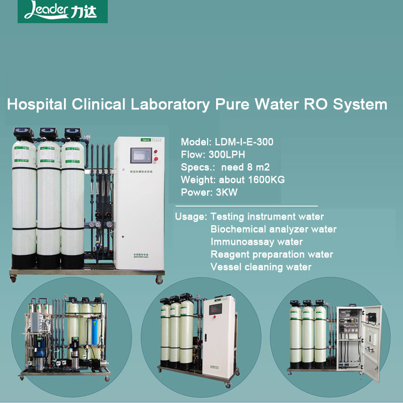 실험실 물 처리 시스템 300L/H 역오스모시 장치 2단계 RO + EDI