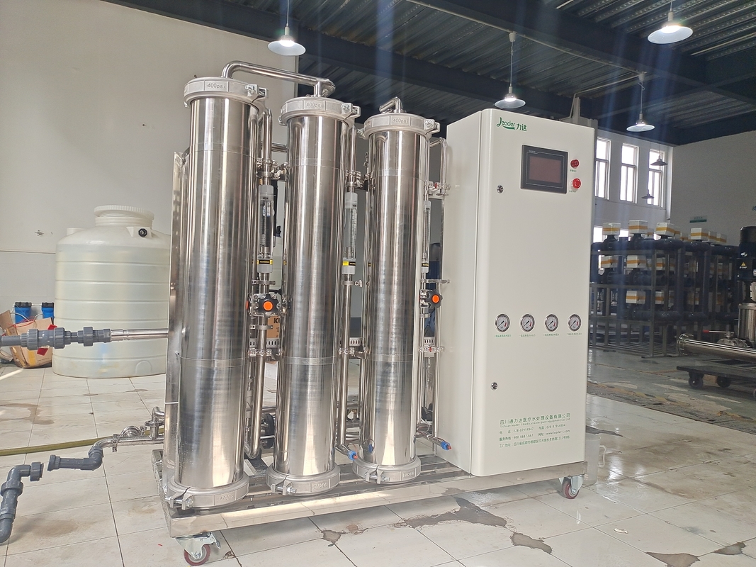 UV 소독을 가진 SS 물자 1000LPH 두 배 단계 RO 체계